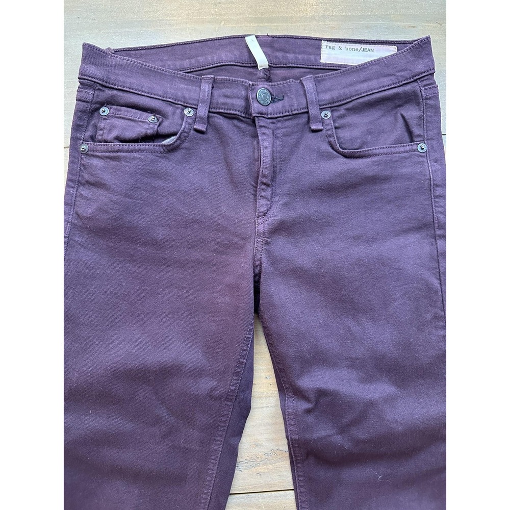 Rag & Bone Jeans Womens 27 Burgundy Purple Skinny Stretch Tencel Blend W15020337